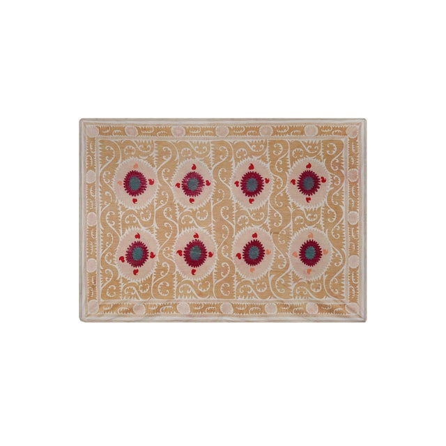 Vintage Suzani from Samarkand, circa 1900s. Dimension 91'' x 124'' inches /230 x 315 cm / 7'5'' x 10'3'' Material: 100%...