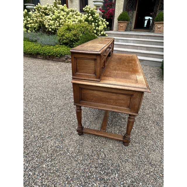 French Oak Antique Writing Desk For Sale - Image 11 of 18