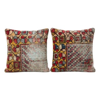 Anatolian Kilim Pillow Cover 17'' X 18'' - Set of Two For Sale