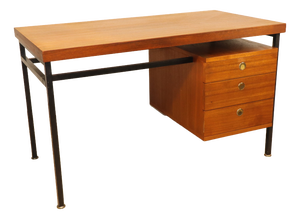 Vintage Teak and Metal Desk, 1960s