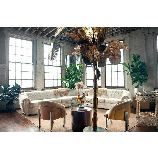 Contemporary Motivated Seller: 1980s Postmodern Beige Cube Table on Chrome Feet For Sale - Image 3 of 13