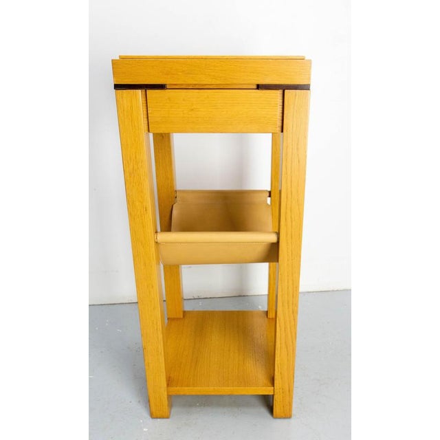 2000 - 2009 French Oak & Leather Plant Holder For Sale - Image 5 of 14