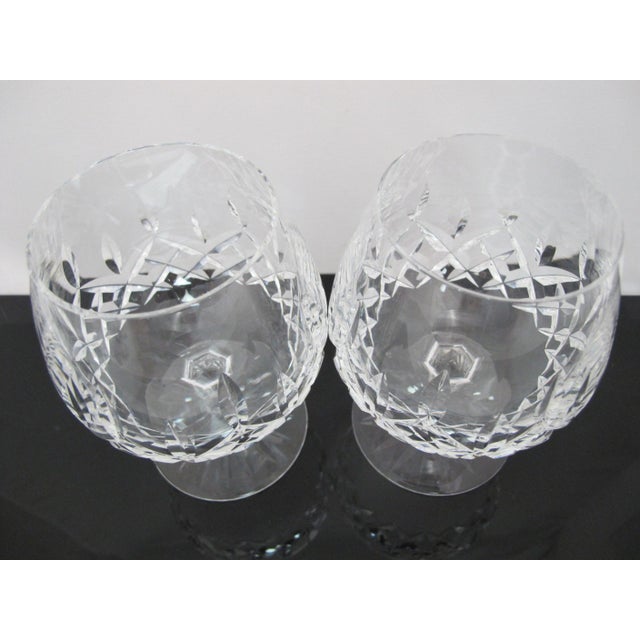 Hollywood Regency Waterford Crystal Lismore 12 Oz 5 1/4" Brandy Snifter Glass Pair For Sale - Image 3 of 10