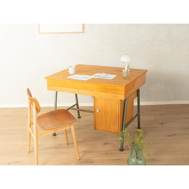 1960s drafting table, Nestler Very good workmanshipHigh-quality materialsSolid wood drawerMade in Germany Table Underside:...