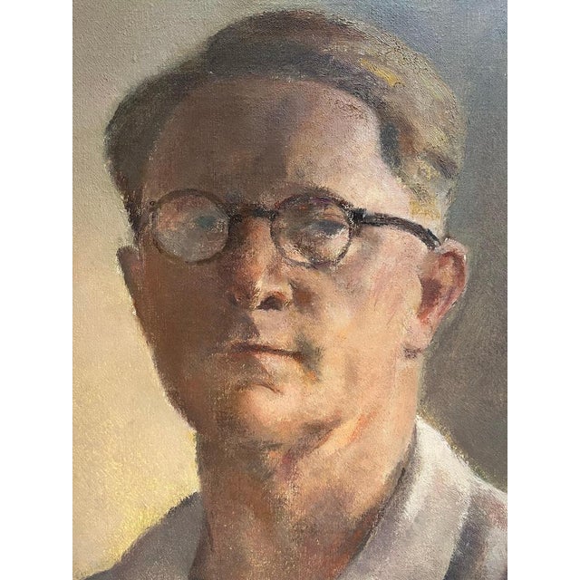 Fernand Blondin, Portrait, Oil on Canvas For Sale - Image 3 of 9