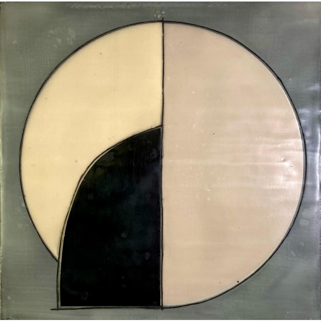 Mid-Century Modern Encaustic Mixed Media Paintings by Gina Cochran "Tinderbox" - 16 Panels For Sale - Image 3 of 18