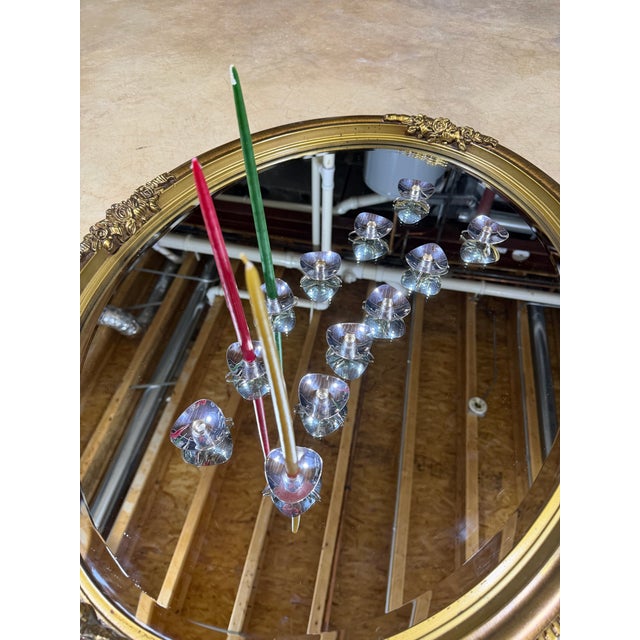 1950s Mid-Century Modern Danish Cohr Atla Silver-Plated Tripod Tiny Taper Candle Holders - Set of 12 For Sale - Image 5 of 7