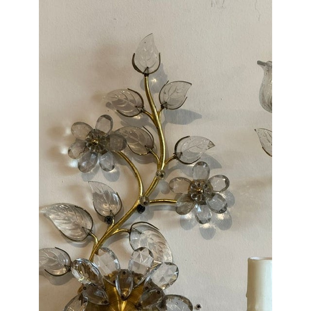 Mid 20th Century Pair of Vintage Italian Bagues Manner Sconces For Sale - Image 5 of 8