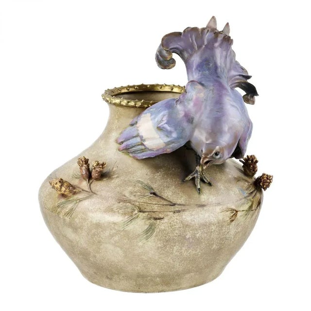 Beige Ceramic Planter by Eduard Stellmacher, 1905 For Sale - Image 8 of 8