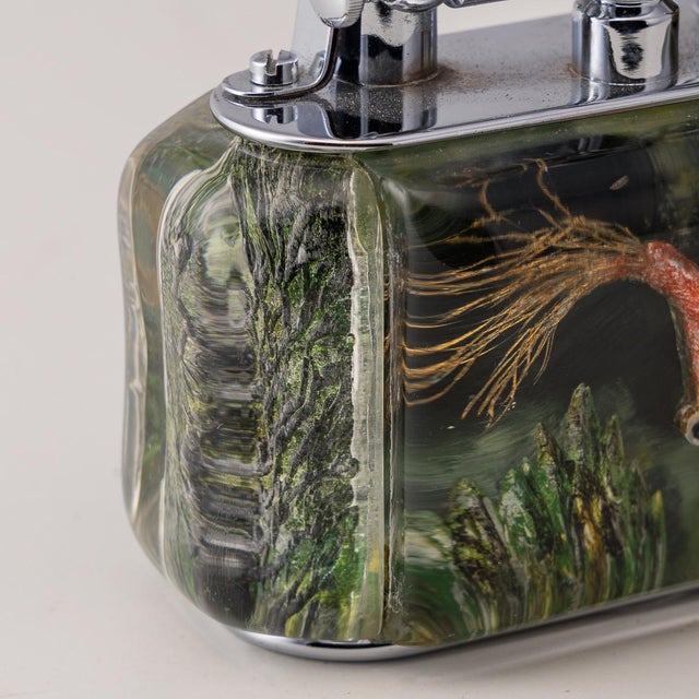 Antique Tropical Aquarium Table Lighter from Dunhill, 1950 For Sale - Image 13 of 15