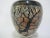 Robert Malone studio art glass vase. Brown crackling effect gives an earthy appearance. Enhanced with gold flecks near...