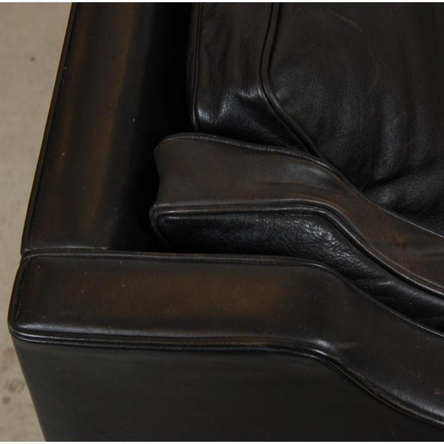 Vintage 2213 3-Seater Sofa in Patinated Black Leather by Børge Mogensen for Fredericia For Sale - Image 12 of 18