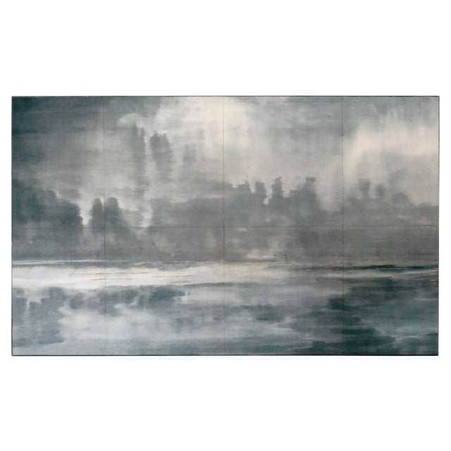 Wood Cloudscape Wall Art in Blue For Sale - Image 7 of 7