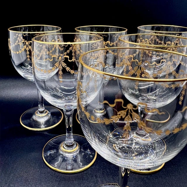 Antique Louis XVI Glasses from Baccarat, 1890s, Set of 6 For Sale - Image 10 of 11