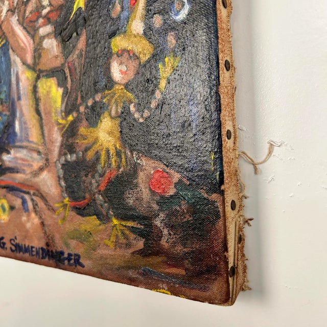 Textile “Puppets” Painting Carolyn G. Simmendinger For Sale - Image 7 of 12