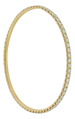 6-7 Pointer Each, 5 Carat Single Line Eternity 14 Karat Gold and Diamond Bangle