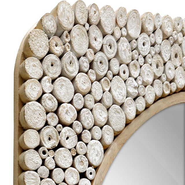 Contemporary Merak Teak Mosaic Mirror For Sale - Image 3 of 5