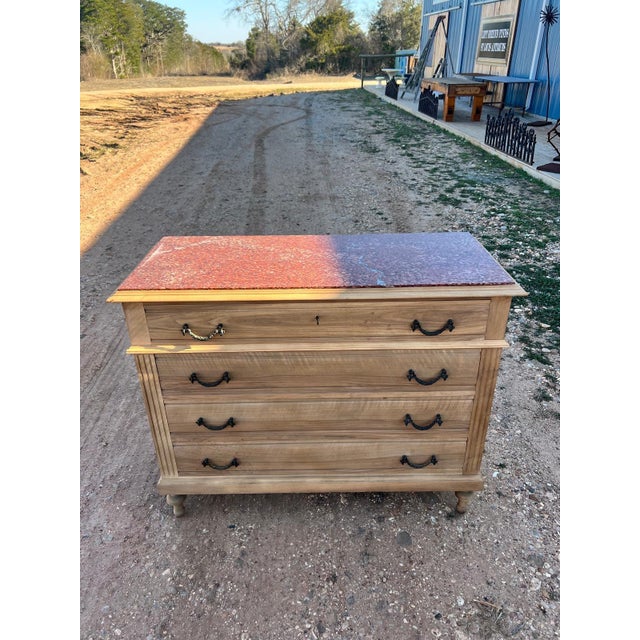 19th Century 19th Century Louis XVI Marble Top Bleached Chest of Drawer / Commodes For Sale - Image 5 of 12
