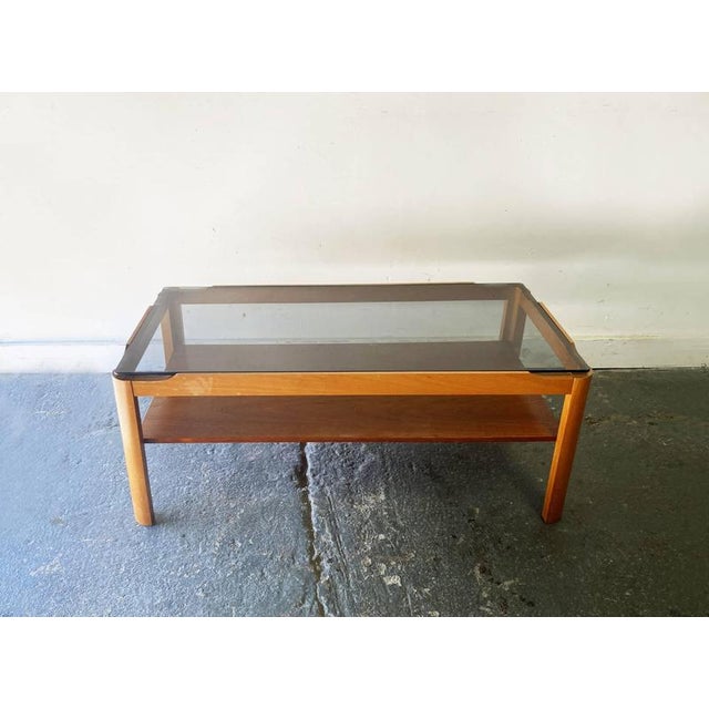 Mid-Century Teak Coffee Table with Smoked Glass Top from Myer For Sale - Image 3 of 8