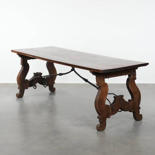 Large Antique Spanish Dining Table with Wrought Iron Base, 18th Century For Sale - Image 16 of 16