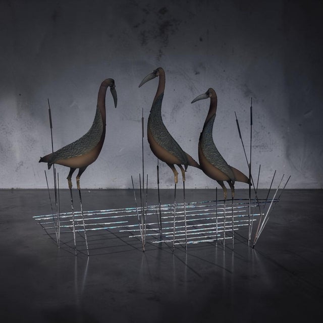 Signed Curtis Jeré 1995 Three Crane Marsh Sculpture by Artisan House For Sale In West Palm - Image 6 of 8