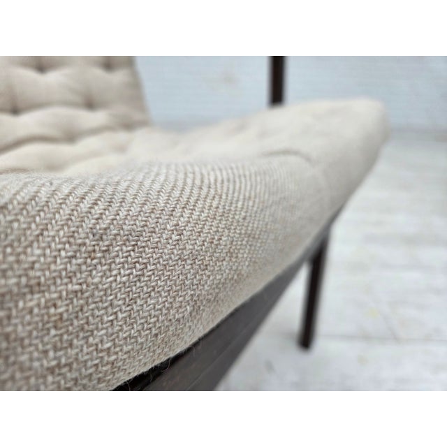 1970s Vintage Scandinavian Chair in Furniture Wool and Dark Beech Wood, 1970s For Sale - Image 5 of 18