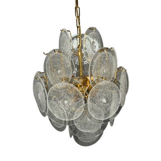 Murano Glass Disc Chandelier by Vistosi, Italy, 1970s For Sale