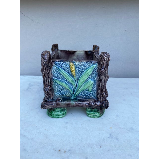 Late 19th Century French Majolica Palissy Cache Pot Thomas Sergent For Sale - Image 5 of 6