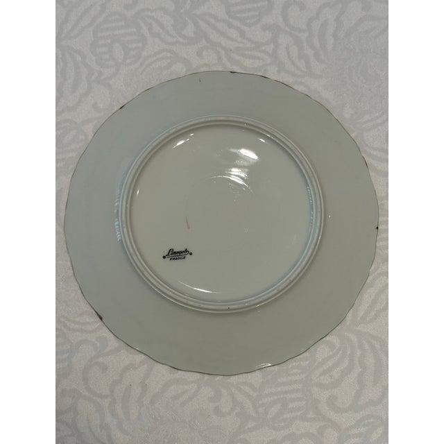 Off-white 1950's Limoges France Plate With Gold Roses For Sale - Image 8 of 9