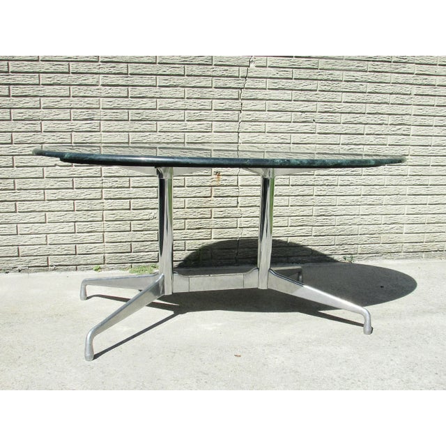 Eames Late 20th Century Eames Aluminum Group Table by Herman Miller, Marble Top For Sale - Image 4 of 12