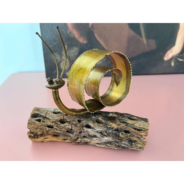 1970s Torch Cut Snail Sculpture For Sale - Image 12 of 18