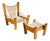 Set of Easy Chair and Ottoman in Pinewood and Canvas by John De Haard, Netherlands, 1960s For Sale