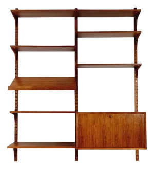 Mid-Century Danish Walnut Wall Unit with Bar Cabinet by Poul Cadovius for Royal, Denmark, 1960s