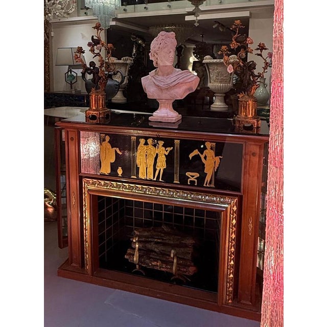 Mid-Century Italian Fireplace Bar Cabinet attributed to Luigi Brusotti, 1940s For Sale - Image 11 of 12