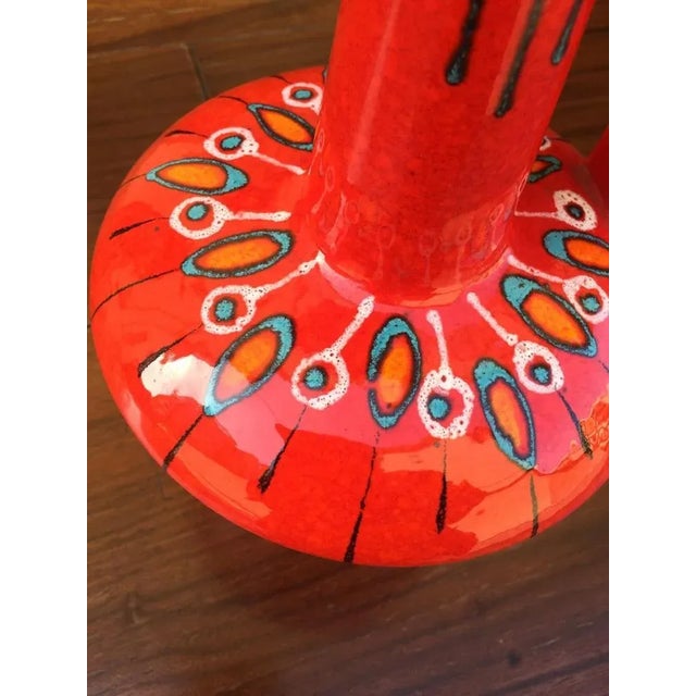 Red Large Modernist Ceramic Jug from Bertoncello, Italy, 1980s For Sale - Image 8 of 10