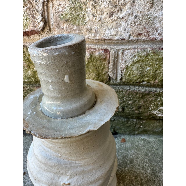 Off White Ceramic Pottery Vase For Sale - Image 12 of 17