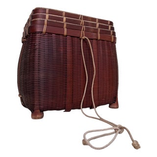 Vintage Japanese Nesting Bamboo Baskets, 1950, Set of 4 For Sale