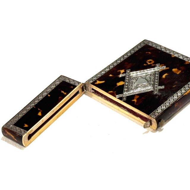 Stunning English Regency Sterling Silver & Tortoiseshell Card Case, Circa 1815 For Sale - Image 18 of 18
