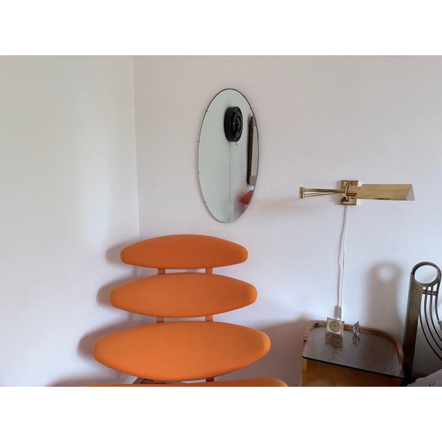 Wood Vintage Oval Rockabilly Mirror, 1960s For Sale - Image 7 of 12