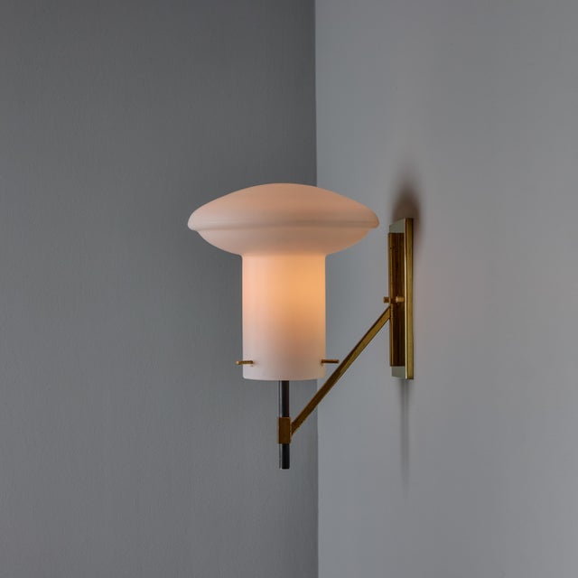 Brass 1970s Sculptural Glass and Brass Sconces Attributed to Ignazio Gardella - a Pair For Sale - Image 8 of 17