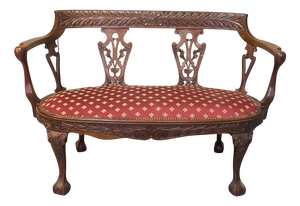 Carved Chinese Chippendale Settee
