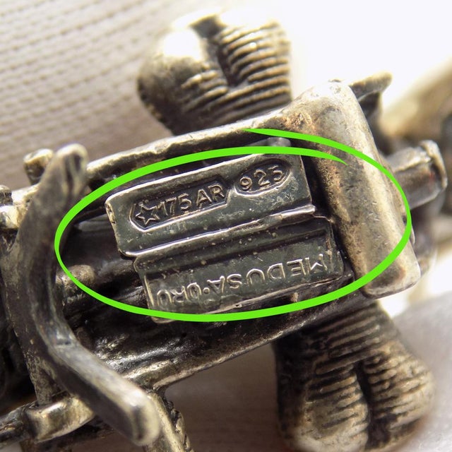 Metal Vintage Italian Handmade 925 Sterling Silver American Motorbike, Tuscany, 1970s For Sale - Image 7 of 11