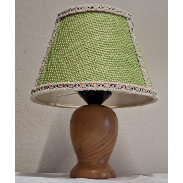 Vintage Table Lamp with Turned Maple Base by Lamplove, 1970s For Sale - Image 6 of 9