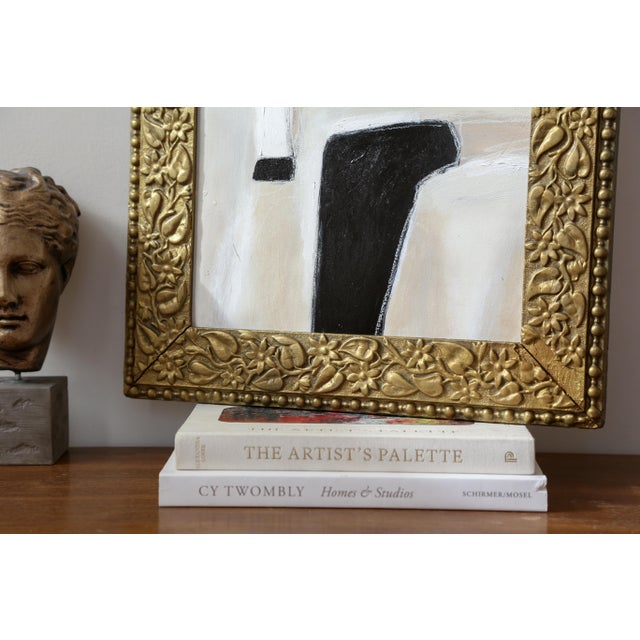 Original Framed Abstract Painting in Antique Gold Frame For Sale - Image 13 of 15