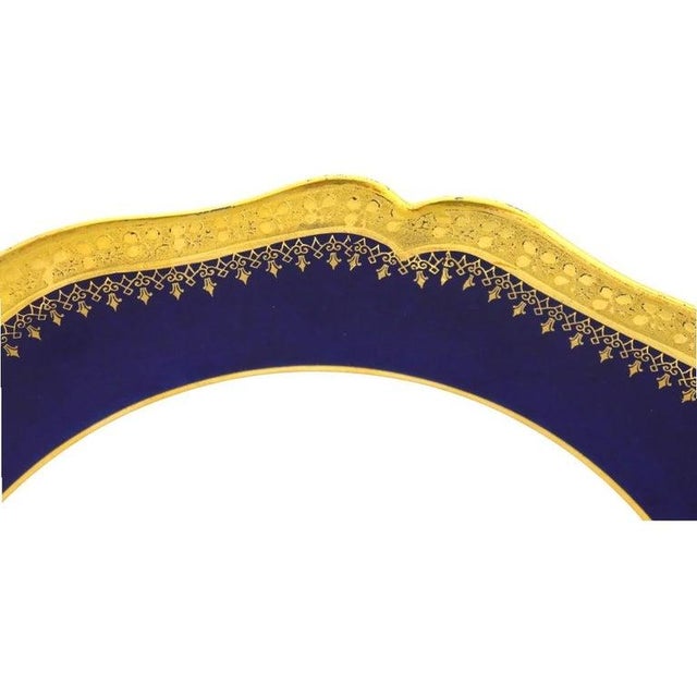 Limoges, France Ten French Limoges Cobalt Blue Porcelain Soup Bowls With Gold Trim C1900 For Sale - Image 4 of 8
