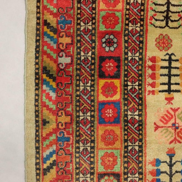 Textile Samarkand Rug in Wool and Cotton For Sale - Image 7 of 9
