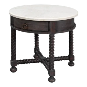 Antiqued Style Round Side Table