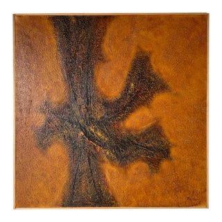 1970's Mid-Century Fischer Expressionist Abstract Painting, Framed For Sale