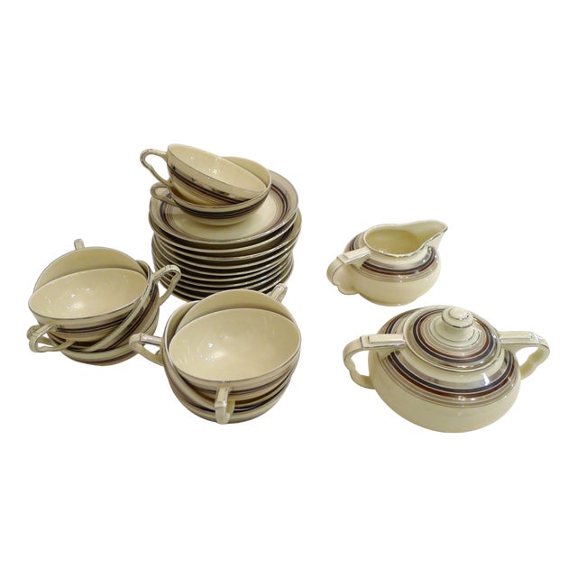 Art Deco Coffee Service in Porcelain from RGK, Czech, 1930s For Sale