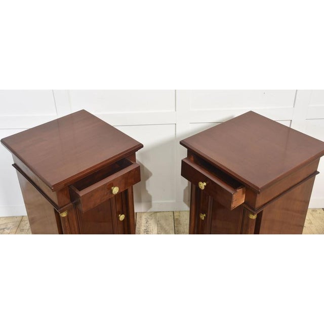 Brown Empire Style Mahogany Bedside Cabinets, 1890s, Set of 2 For Sale - Image 8 of 12